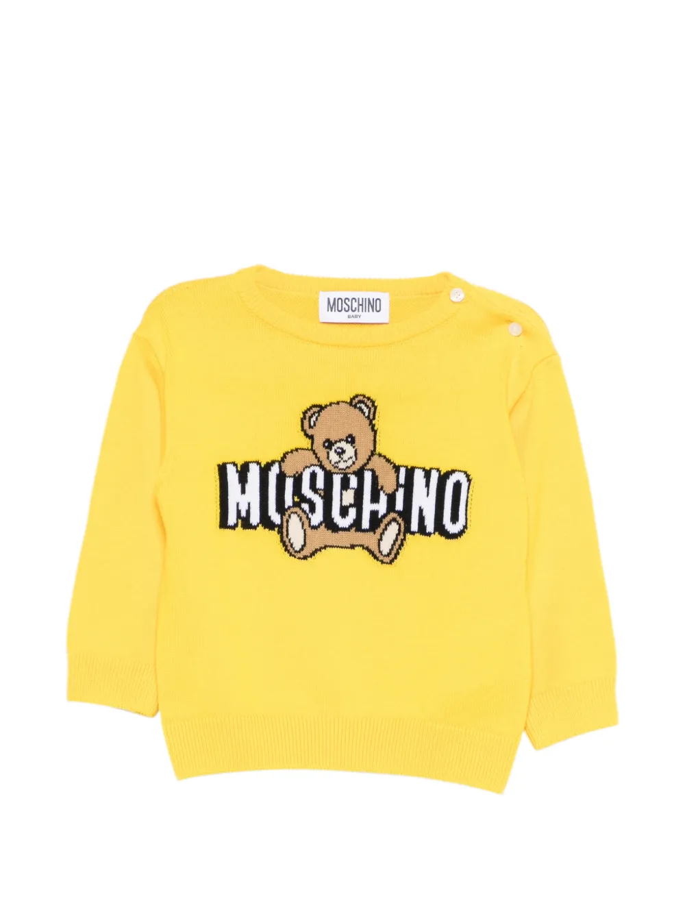 

Вязаный топ с логотипом Teddy Moschino Kids, желтый