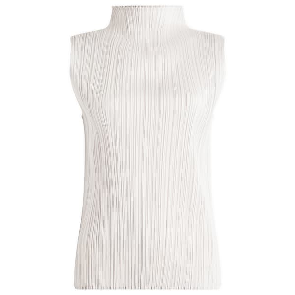 

Плиссированный топ с высоким воротом Pleats Please Issey Miyake, серый