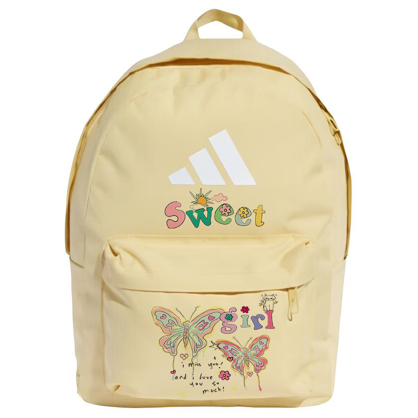 

Adidas Полиэстеровый рюкзак с тиснёным узором большой унисекс жёлтый, Butterfly