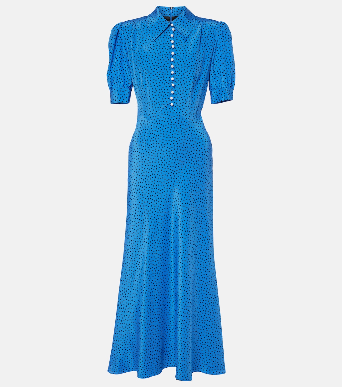 

Шелковое платье макси в горошек Alessandra Rich, Bluette-Black