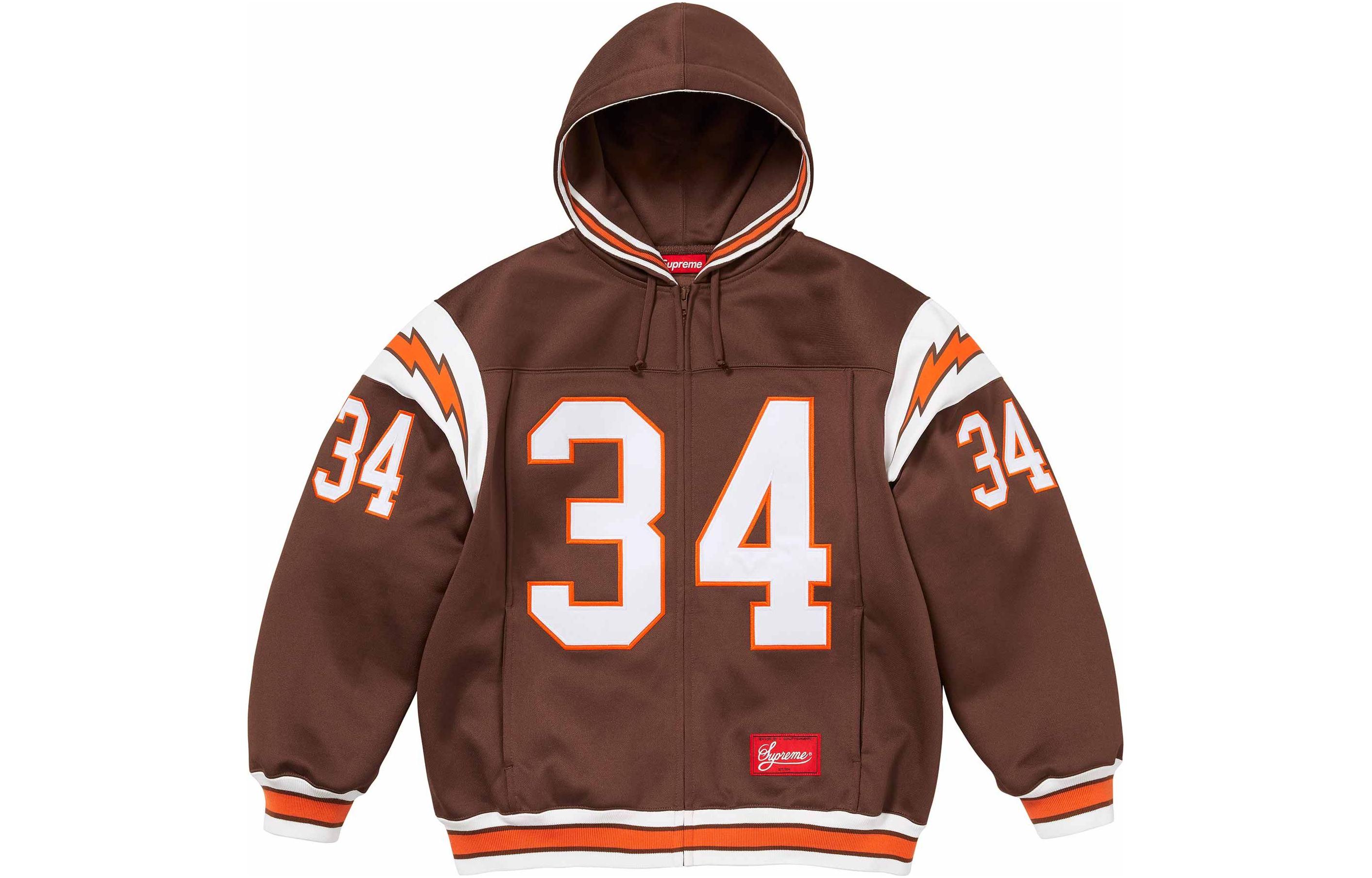 Футболка с капюшоном на молнии Supreme, Коричневый/Коричневый — фото 2