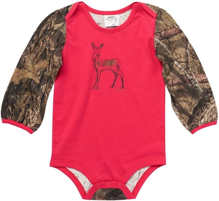 

Carhartt baby-girls Knit Long Sleeve Henleyneck Bodysuit, Raspberry