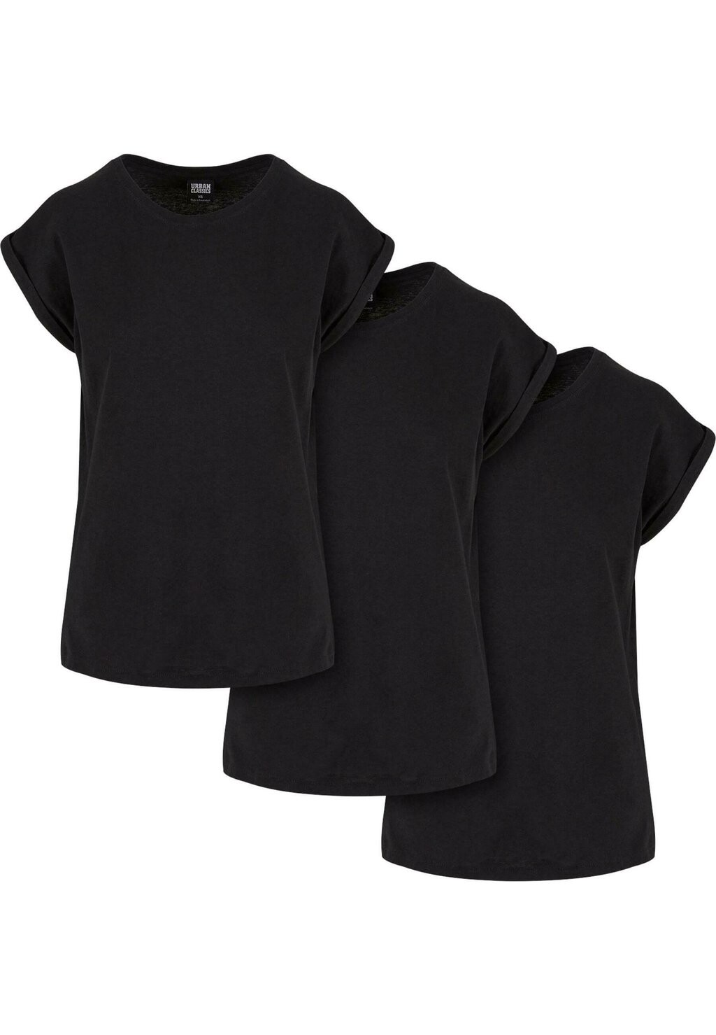 

Базовая футболка EXTENDED SHOULDER 3 PACK Urban Classics, черный