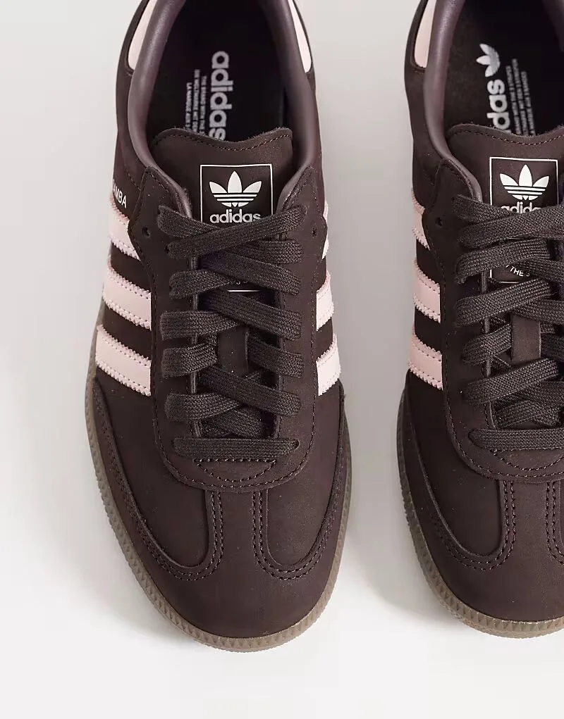Кроссовки Adidas Originals Samba OG коричневого и розового цвета — фото 2