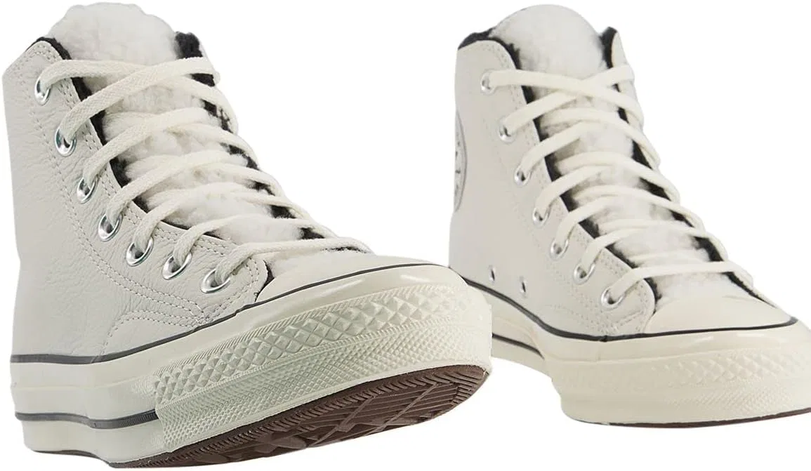 Кроссовки Converse Damen Modische Turnschuhe, Egret Black Sherpa — фото 4