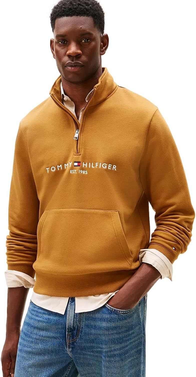 Мужская адаптивная толстовка Tommy Hilfiger с застежкой-молнией на четверть оборота и удлиненным бегунком, Khaki — фото 2