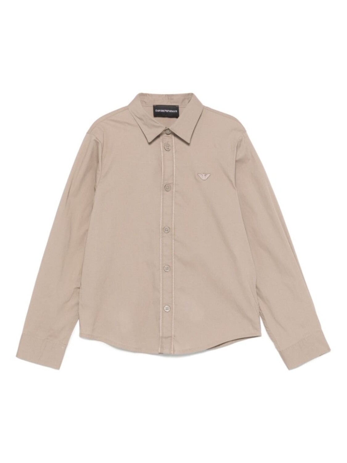 

Рубашка с вышитым логотипом Emporio Armani Kids, коричневый