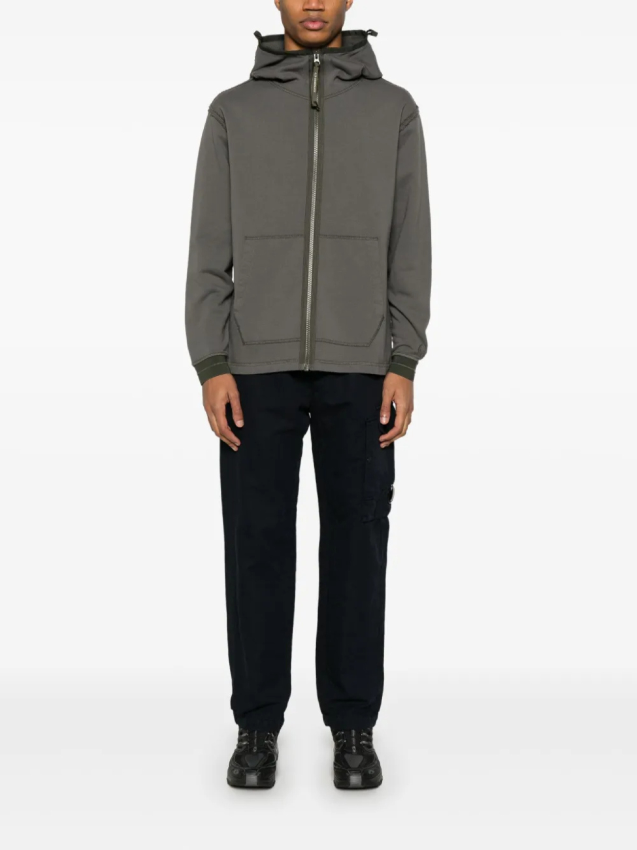 

Худи Diagonal Fleece C.P. Company, серый