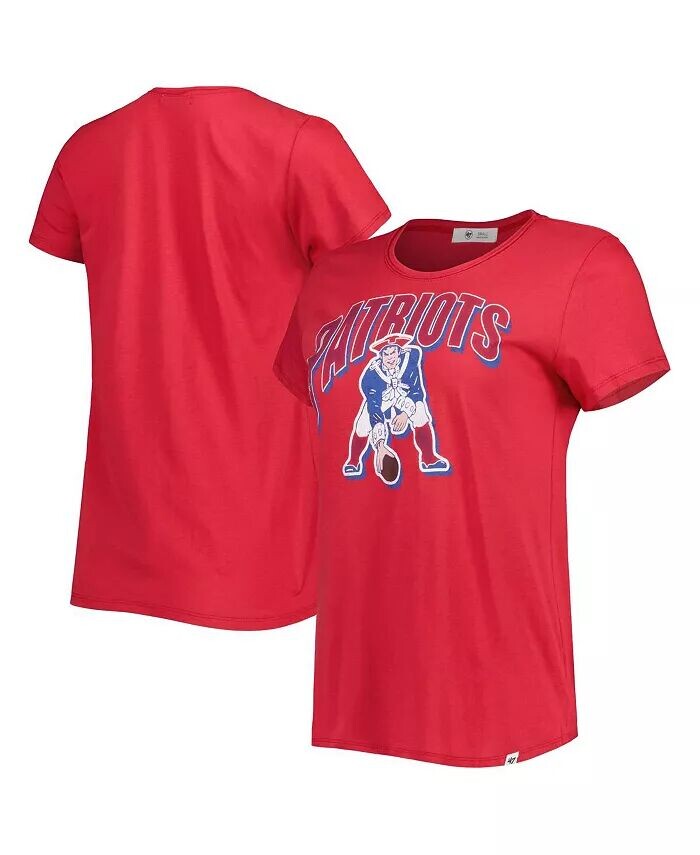 

Женская красная рваная футболка New England Patriots Treasure Frankie '47 Brand, красный