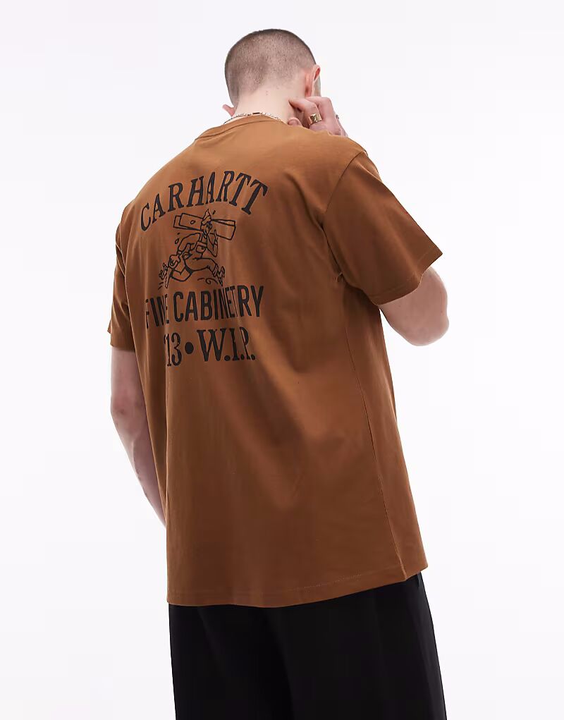 

Футболка Carhartt WIP Cabinetry Graphic, коричневый цвет