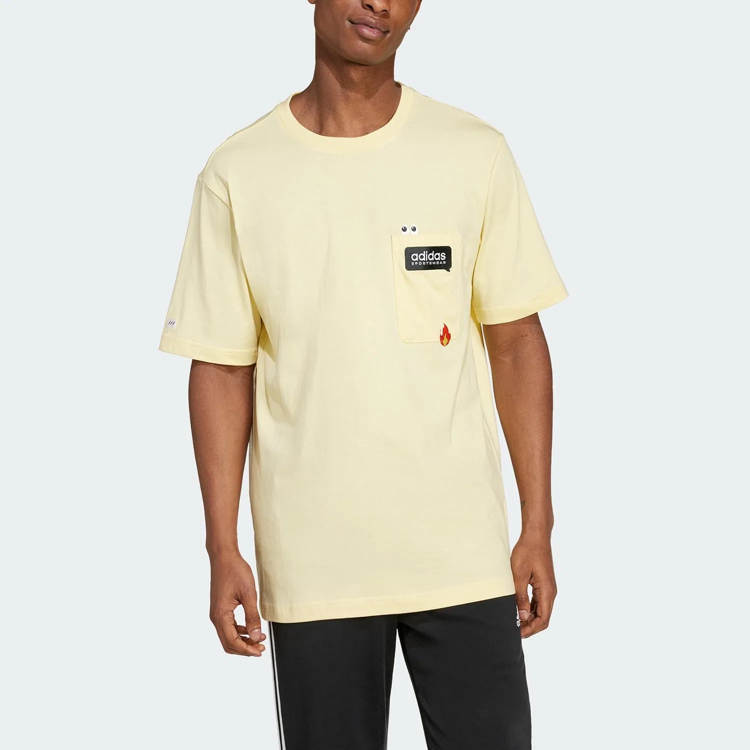 Футболка с карманом adidas, Almost Yellow — фото 3