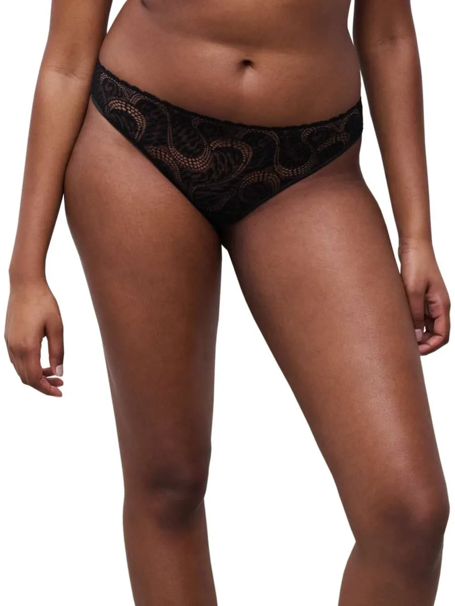 

Танга с кружевом и тюлем из линии Amor Chantelle, черный