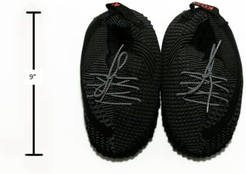Детские тапочки-кроссовки KrazeKickz - пушистые шлепанцы для детей - универсальные Kzk, черный — фото 3