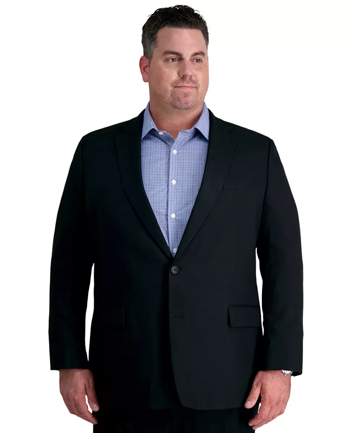 

Мужской пиджак JMH Big & Tall Classic Fit из костюмного гарнитура Haggar, черный