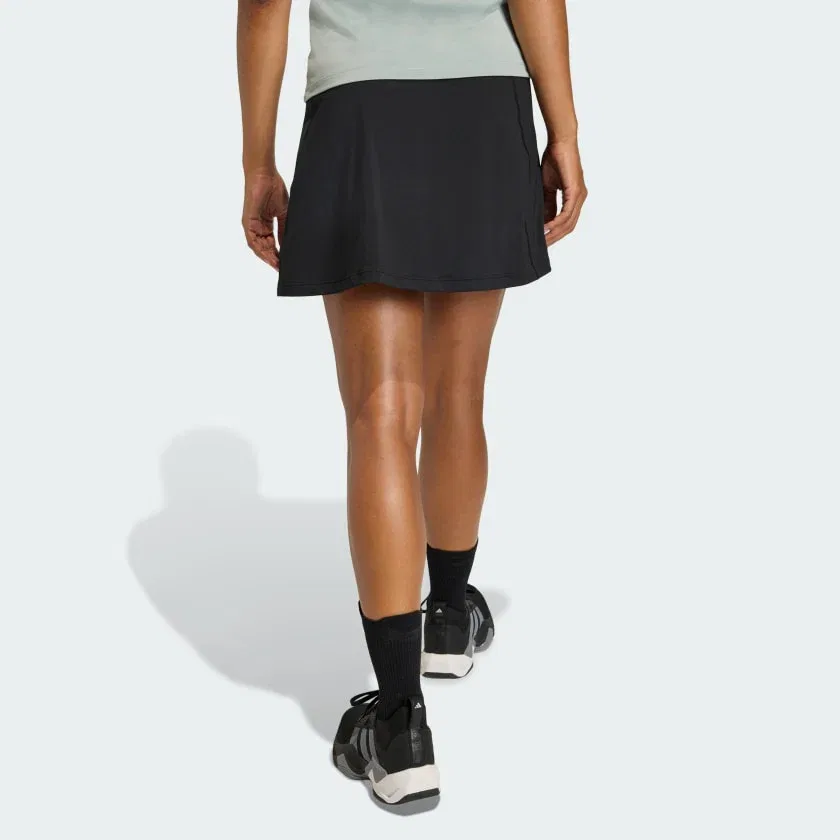 Женская юбка-шорты adidas Optime со встроенными велосипедными шортами, Black / Carbon — фото 2