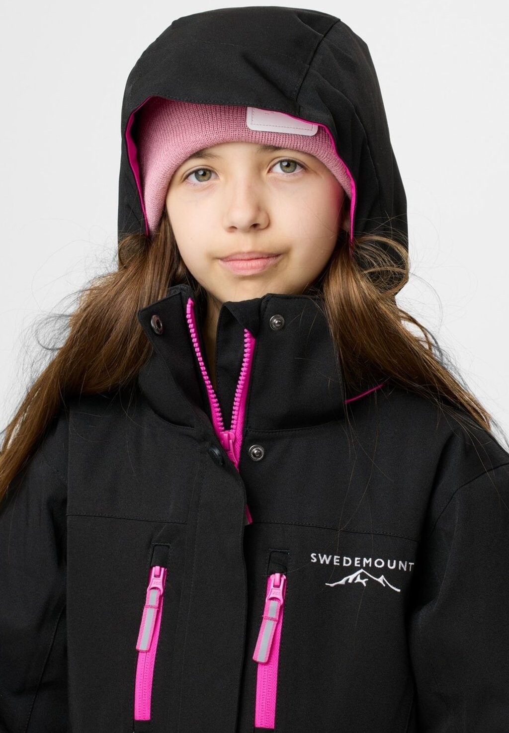 Зимний комбинезон CERVINIA JR Swedemount, цвет black fresh pink — фото 3
