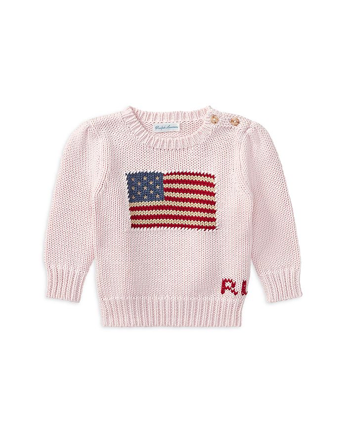 

Поло для девочек "Флаг" - хлопковый свитер (Baby) Ralph Lauren, розовый