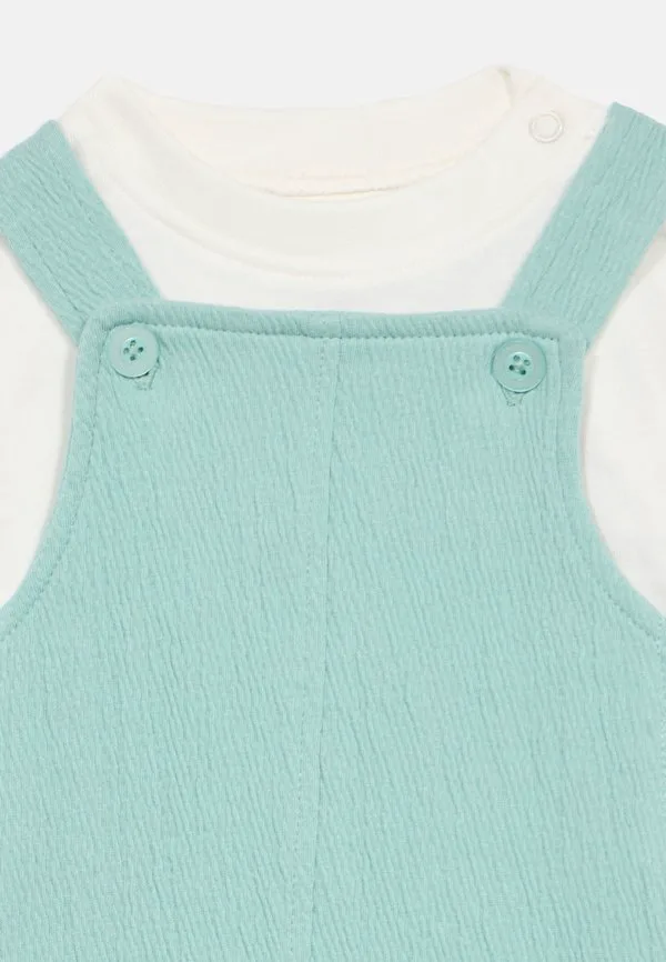 Unterzieher kurzarm комбинезон унисекс с прекрасными цветами Jacky Baby, Mint/Off-White — фото 3