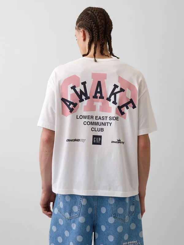 Футболка с логотипом gap awake ny relaxed Gap, Optic White