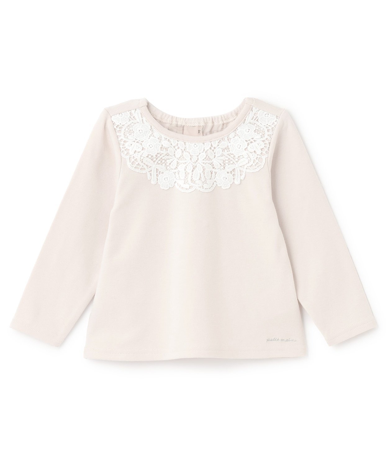 Футболка с длинными рукавами и кружевом York Petit main, Light beige