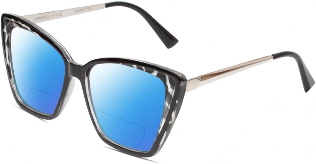 

Солнцезащитные очки Calabria K+K CHARLOTTE «Кошачий глаз», поляризованные, бифокальные, для чтения, модные, женские, солнцезащитные очки с защитой от УФ-излучения, Black Clear Crystal Silver/Blue