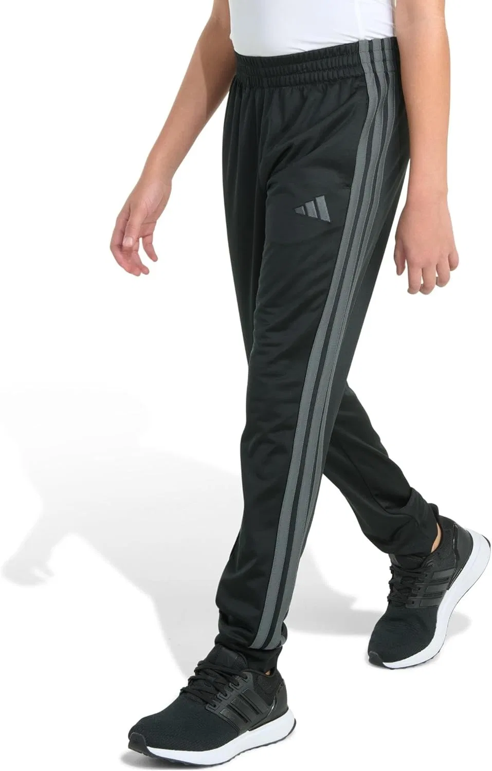 Детские спортивные брюки Adidas Tricot 3-Stripe Jogger, Black With Grey — фото 3