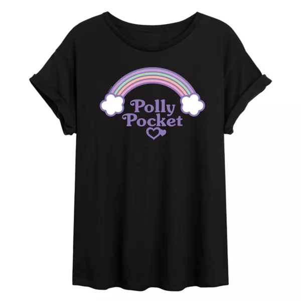 

Футболка Juniors радужного цвета оверсайз Polly Pocket, черный