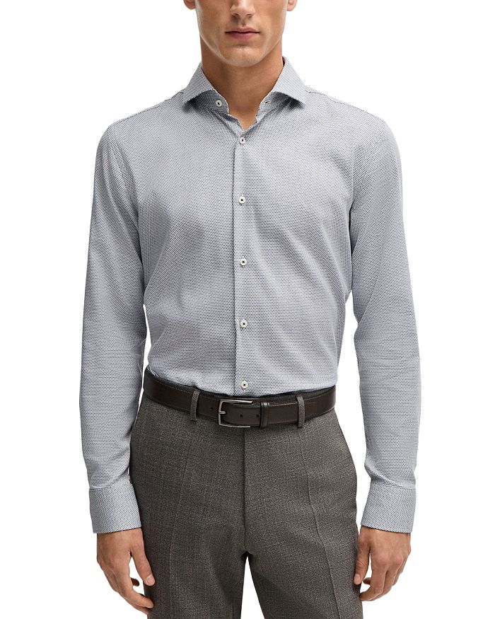 

Рубашка-платье Hank Cotton Stretch Slim Fit BOSS, синий