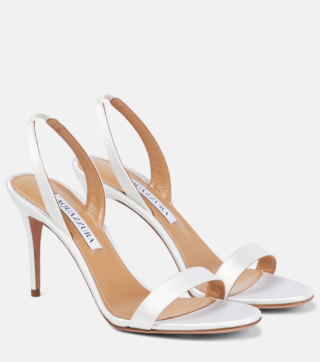 Атласные босоножки So Nude 85 Aquazzura, белый