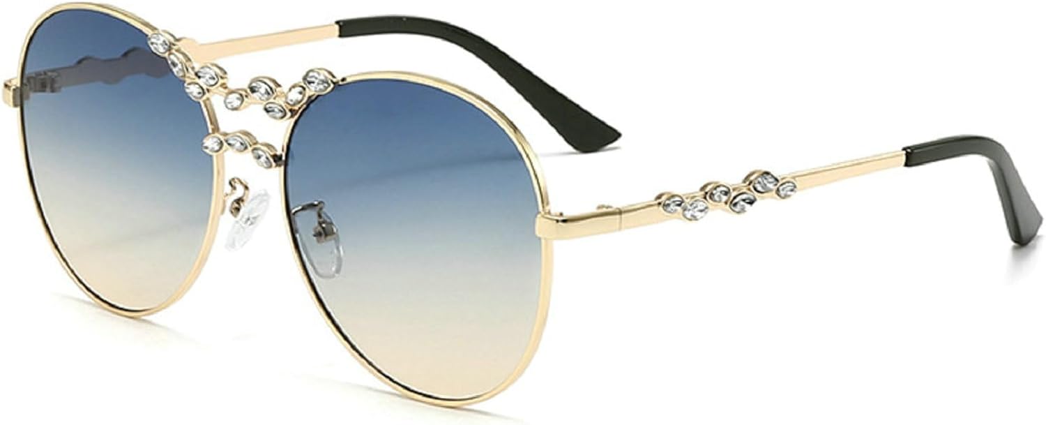 

Винтажные солнцезащитные очки со стразами, модные женские очки-пилот, стильный и популярный дизайн, защита от ультрафиолета UV400, блестящие солнцезащитные очки N45 mincl, Blue