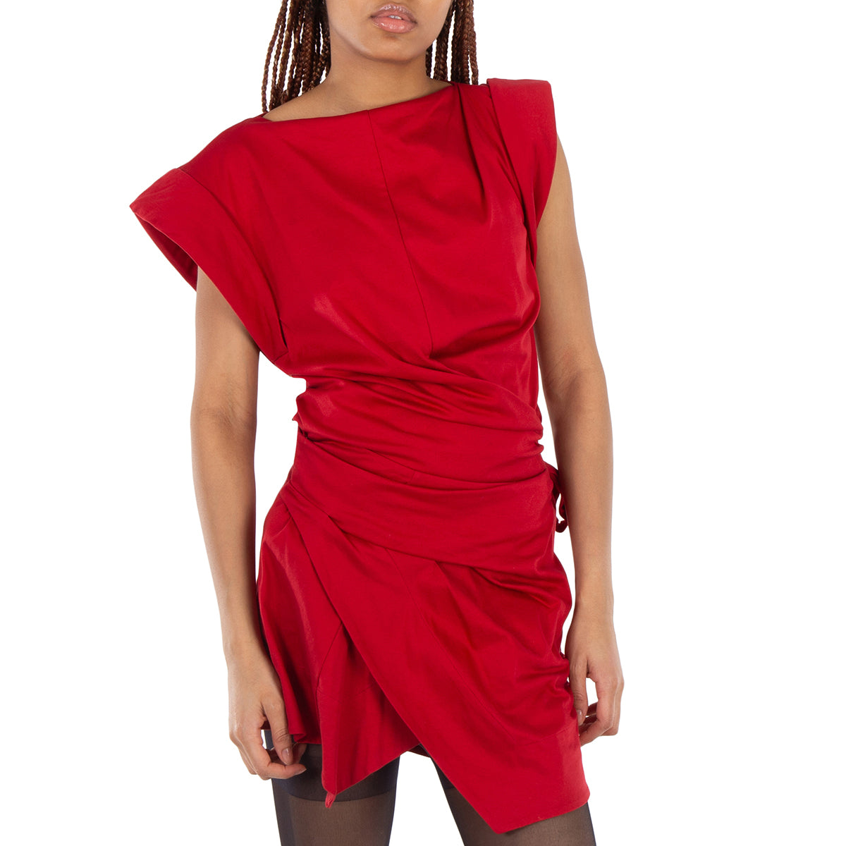 

Женская красная футболка Isabel Marant Maisan Draped Cotton T-Shirt