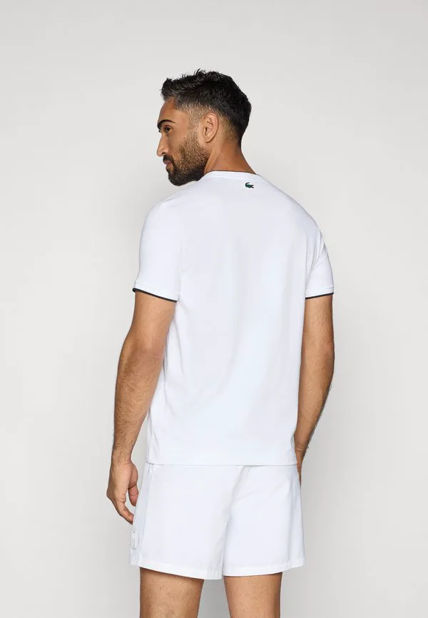 Рубашка с карманом, футболка с винтажным принтом Lacoste Sport, White — фото 3