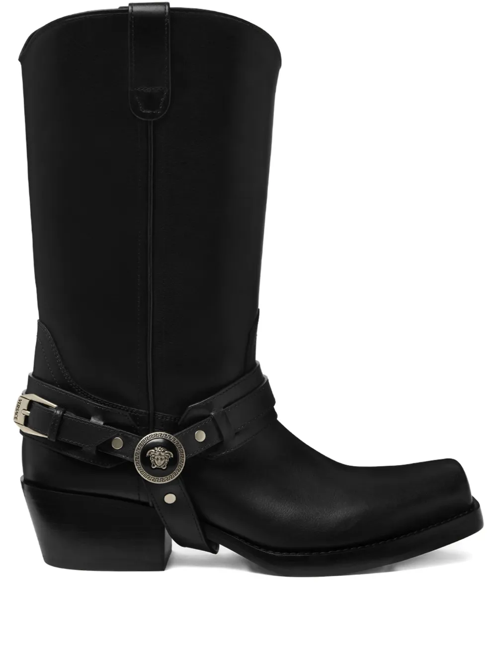 Ковбойские ботинки VERSACE, черный