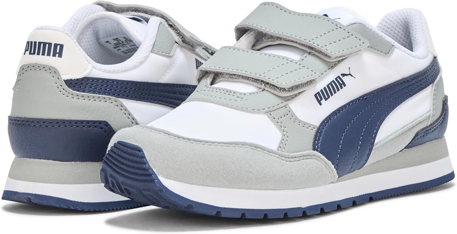 Кроссовки Puma St Runner унисекс-детские на липучке, синий/серый/темно-синий — фото 3