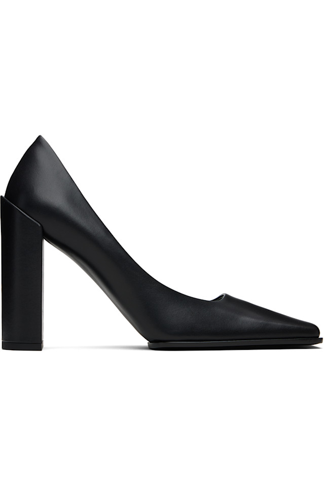 Alaïa Черные блестящие туфли на каблуке 90 см из телячьей кожи