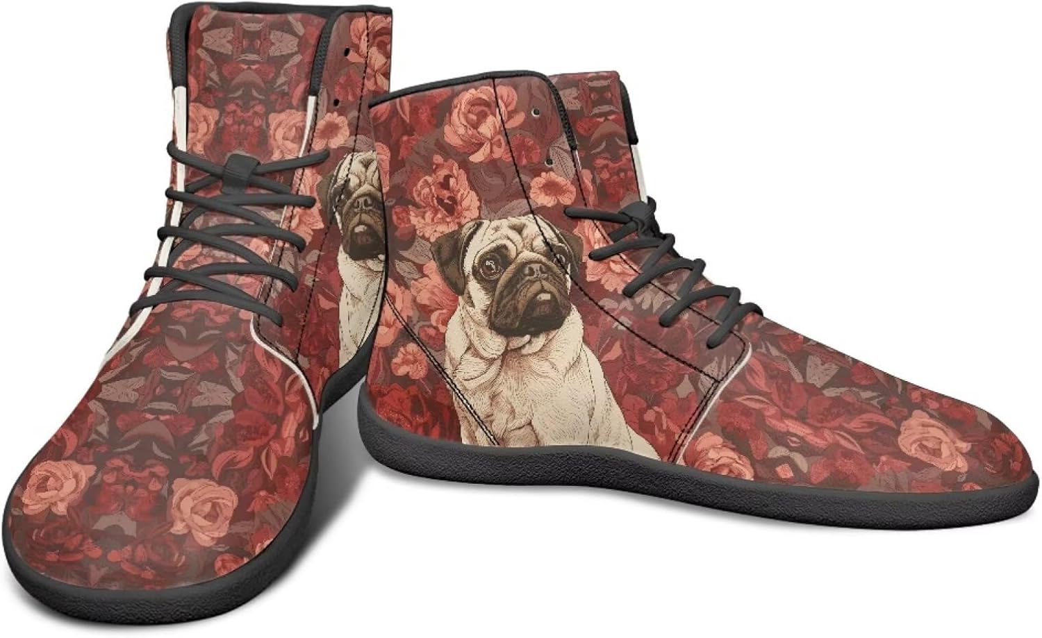 

Мужские кроссовки с высокой посадкой и рисунком животных без подошвы с нулевым перепадом, с резиновой подошвой для бега, походов и путешествий Watdotory, красный