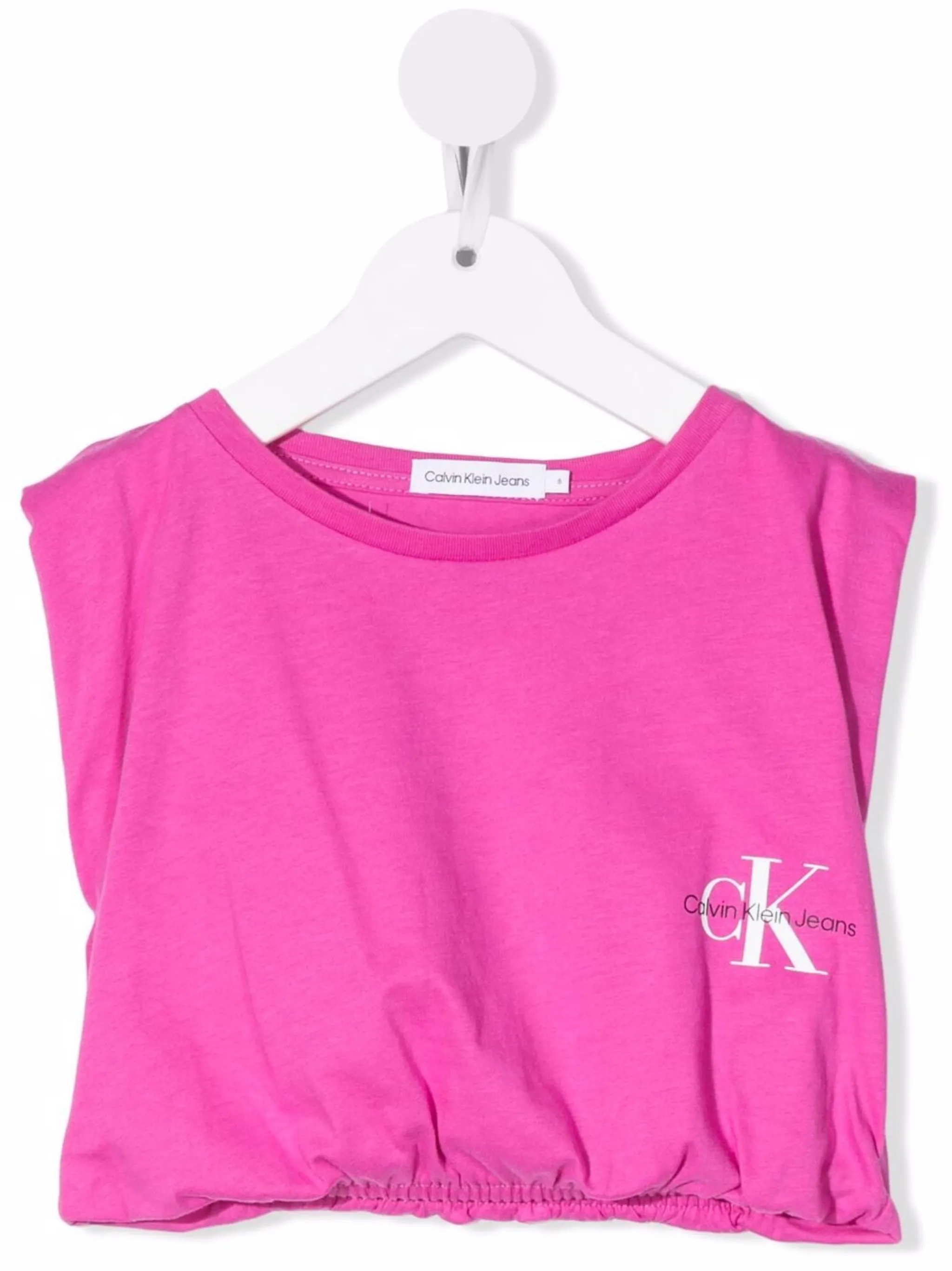 

Футболка с рукавами кап и логотипом Calvin Klein Kids, розовый