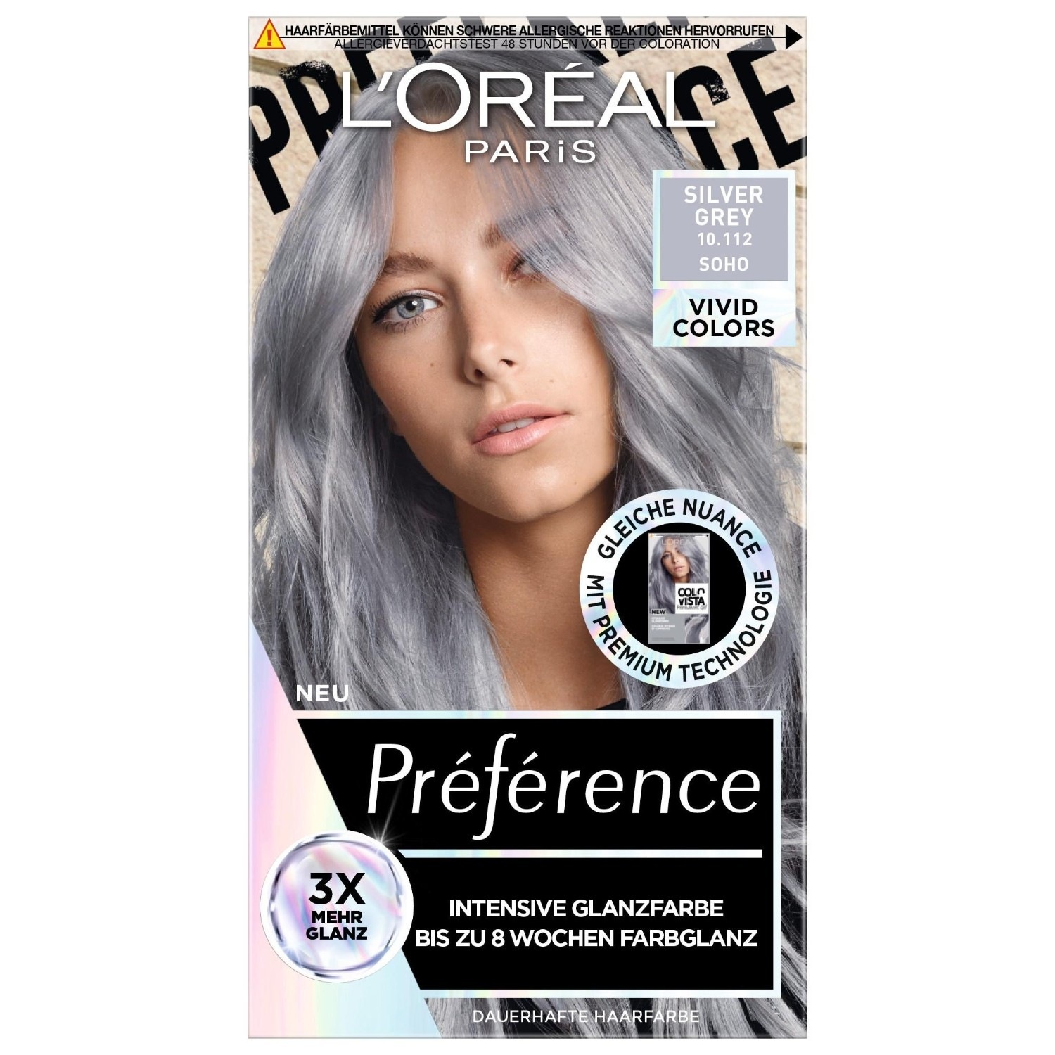 Краска для волос preference vivid colors Loreal Paris, nr. 10.112 - silver grey, количество 1 шт. — фото 2