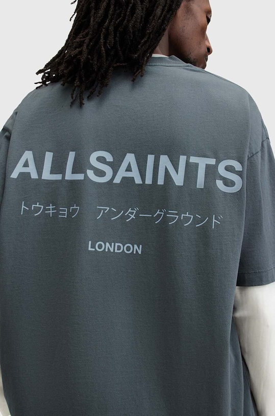

Хлопковая футболка UNDERGROUND Allsaints, синий