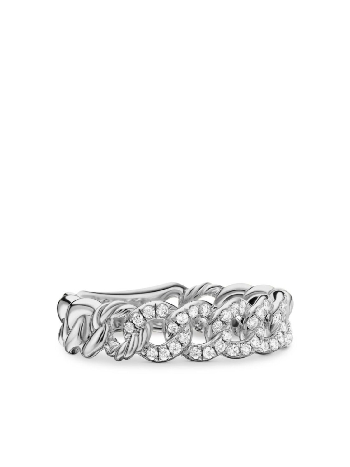 

Кольцо Belmont Curb из стерлингового серебра с бриллиантами David Yurman, серебряный