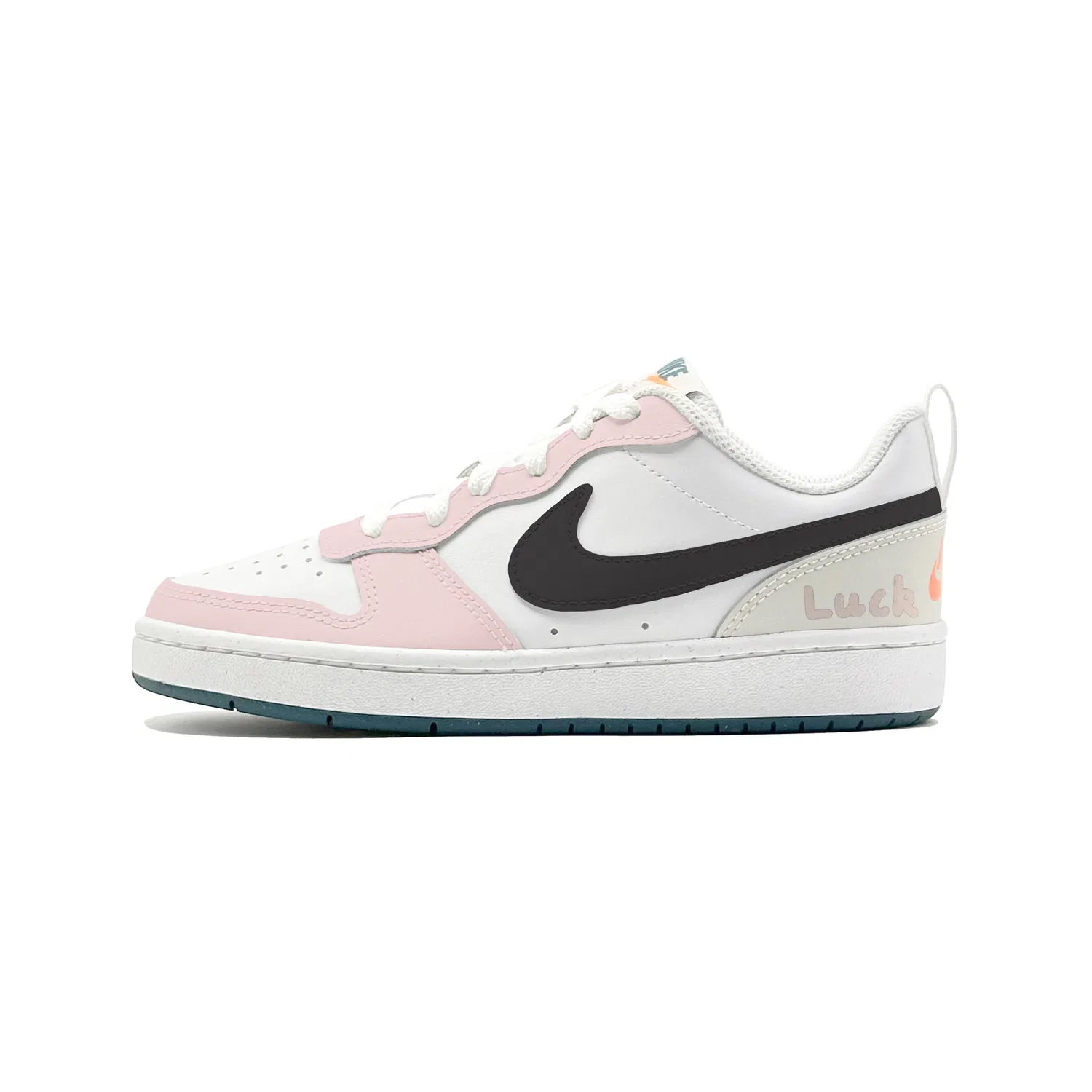Кроссовки Court Borough 2 Pink Mist White Peach из синтетической кожи и кожи, нескользящие, с амортизацией, износостойкие Nike