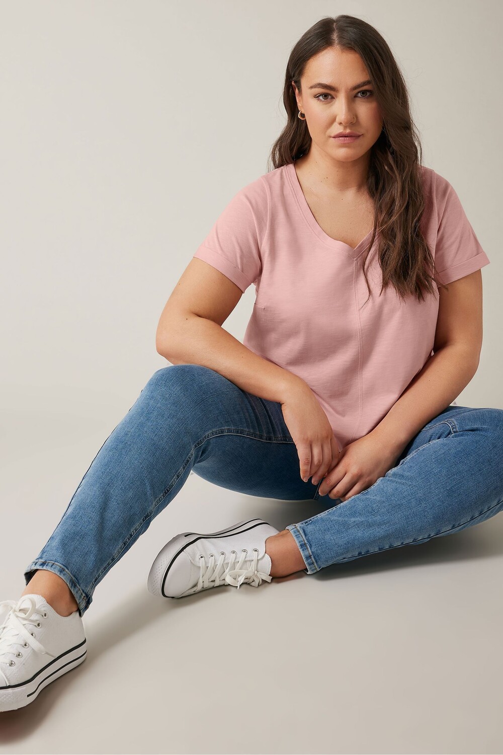 

Футболка Curve из чистого хлопка Evans, розовый
