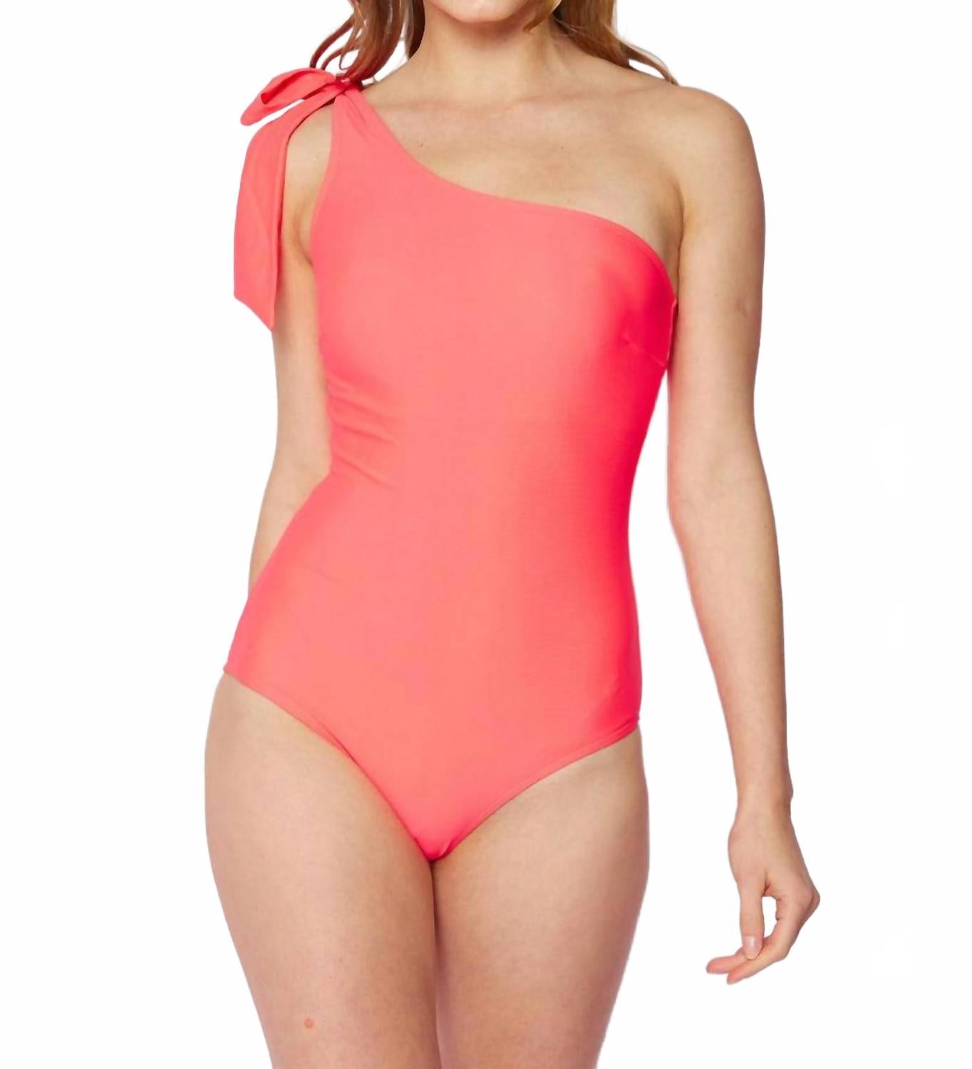 

Слитный купальник с открытыми плечами цвета коралла MARINA WEST SWIM
