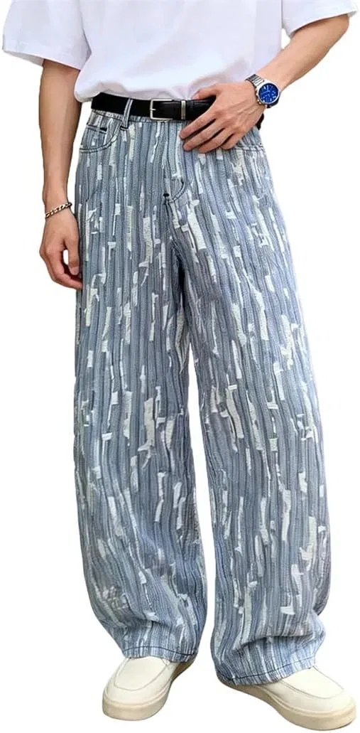 Джинсы baggy с вертикальными полосками, 34851