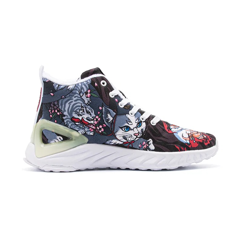 Утепленные кроссовки высокие PEAK Taichi 1.0 Plus Canvas серые — фото 3