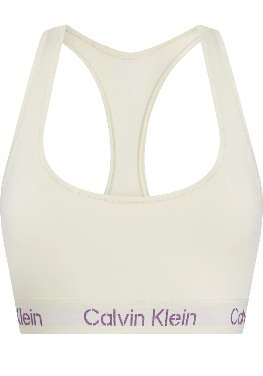 

Бюстгальтер без косточек Calvin Klein Underwear "UNLINED BRALETTE", с надписью CK, цвет Ecru