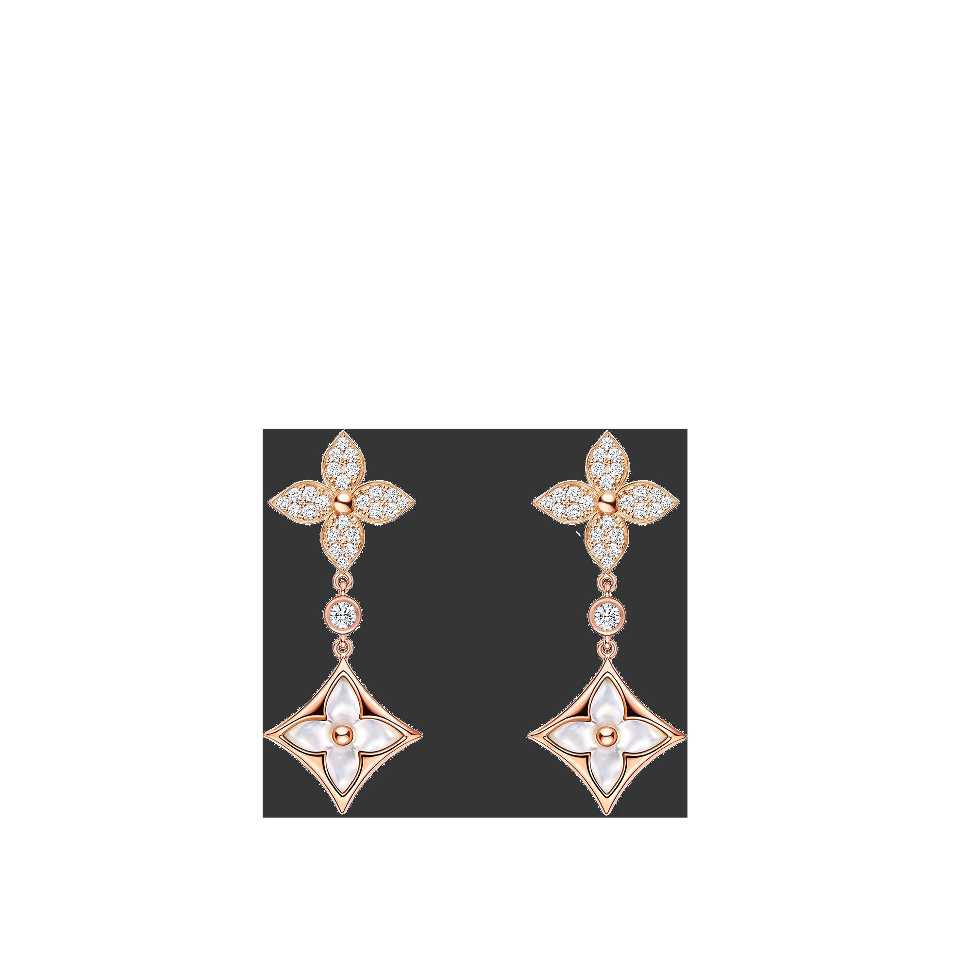 

Длинные серьги Color Blossom Double Star, розовое золото, белый перламутр и бриллианты Louis Vuitton, розовый