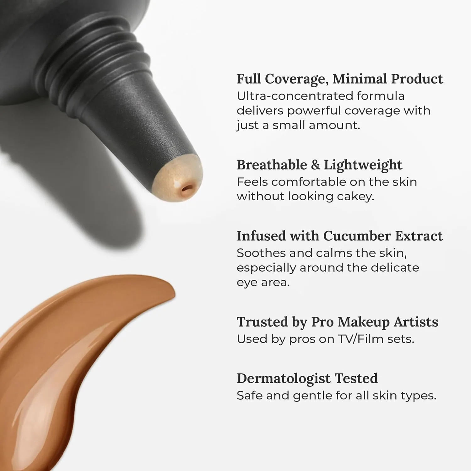 AmazingCosmetics Amazing Concealer, полное покрытие с точечным нанесением, стойкий консилер для темных кругов под глазами, несовершенств и пятен, коррекция цвета, естественное покрытие, Warm Deep — фото 3