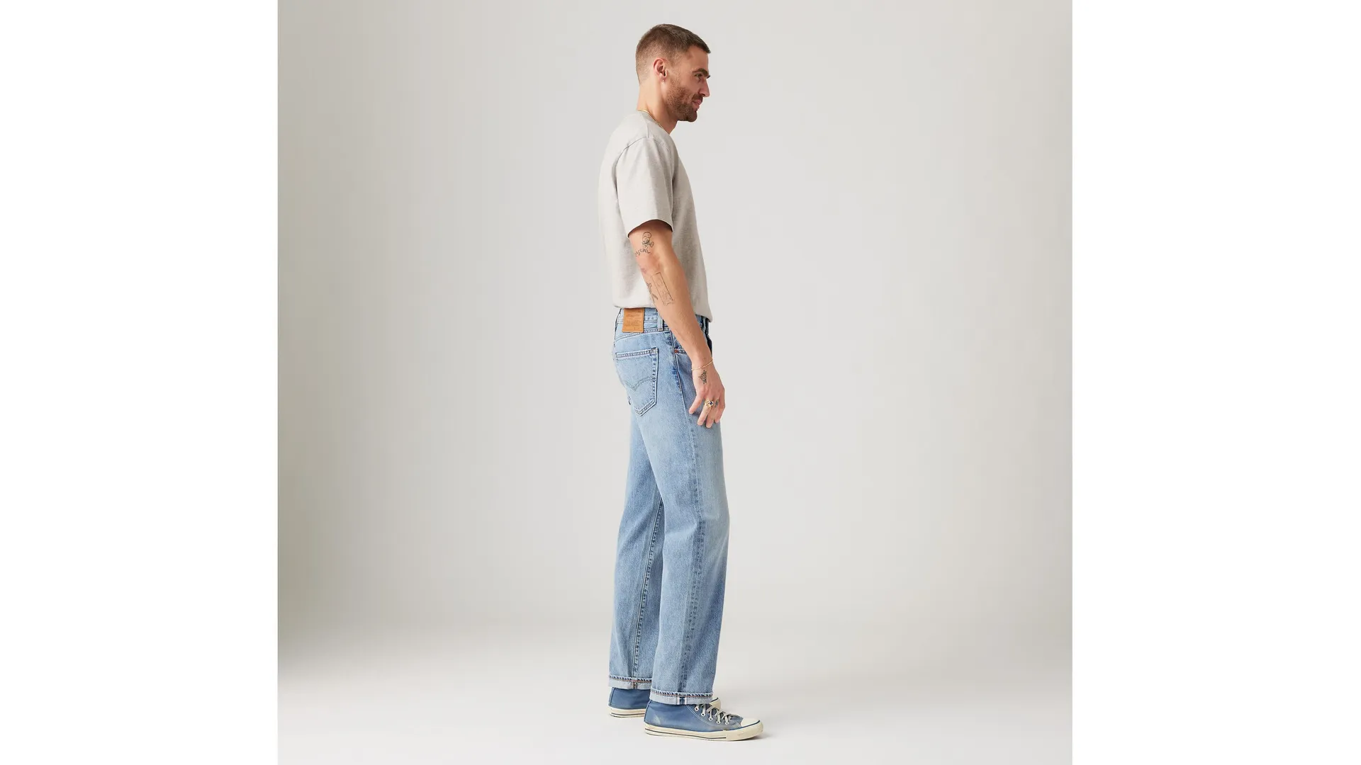 Мужские джинсы 505 стандартного кроя с кромкой Levi's, цвет Gotta Be There - Light Wash - Non-Stretch — фото 4
