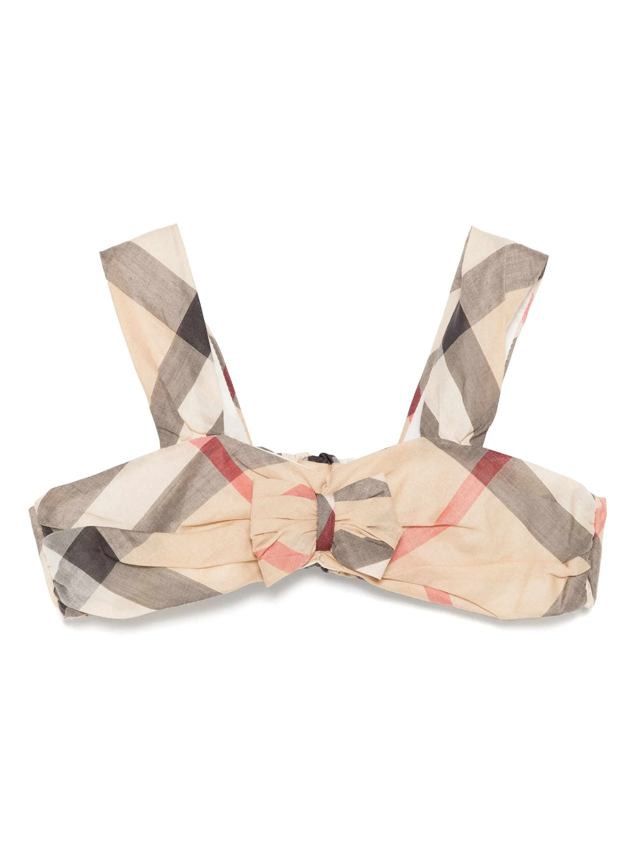 Купальник в клетку Burberry Kids, бежевый